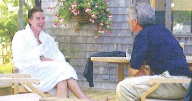 In bathrobe with 'best pal' Jeffrey Epstein, Lord Mandelson in new pic
