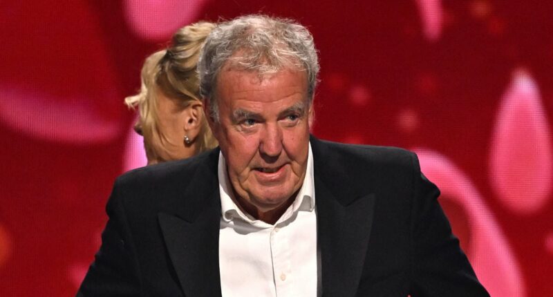 Jeremy Clarkson jokes 'trousers are falling down' during NTA speeech