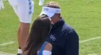 Jordon Hudson turns heads on UNC sidelines in very risque outfit