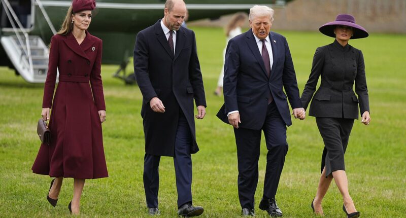 Kate and Melania seen expertly manoeuvring Windsor's grounds in heels