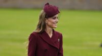 Kate is radiant in red as she welcomes the Trumps to Windsor Castle
