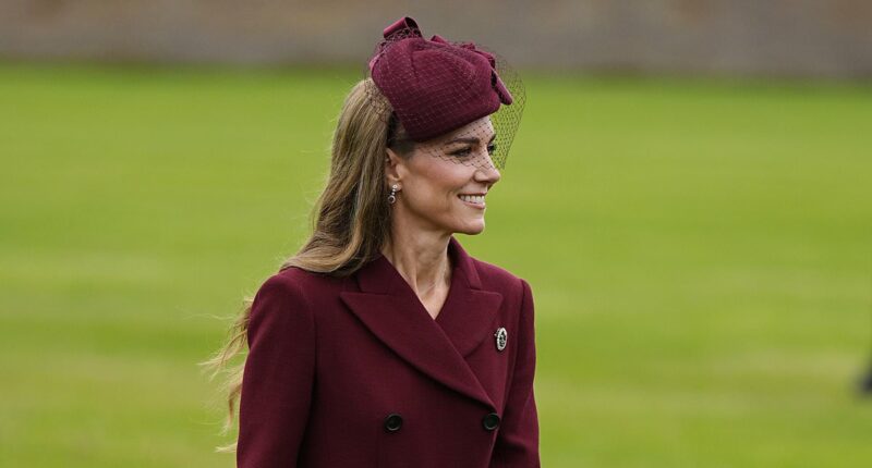 Kate is radiant in red as she welcomes the Trumps to Windsor Castle