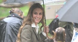 Kate to the rescue! Moment Princess of Wales helps save school pupils with act of kindness during sudden downpour
