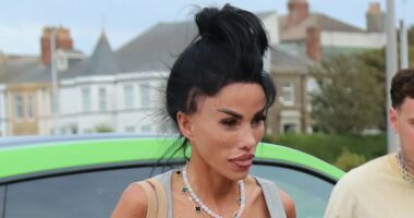 Katie Price displays extreme weight loss as she arrives for tour