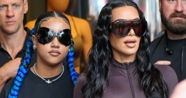 Kim Kardashian is outshone by daughter North West, 12, at SKIMS event