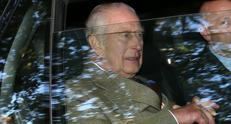 King and Queen arrive for Sunday service at Crathie Kirk as Andrew and Sarah Ferguson are told to avoid Christmas at Sandringham and Prince Harry blames 'men in grey suits' for 'sabotaging' reunion with Charles