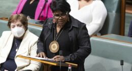 First speech by Member for Lingiari Marion Scrymgour, in the House of Representatives at Parliament House in Canberra on Wednesday 27 July 2022. fedpol Photo: Alex Ellinghausen