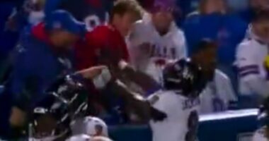 Lamar Jackson shoves Bills fan as touchdown celebration turns ugly