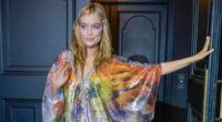 Laura Whitmore puts on leggy display in sequined frock at Fashion Week