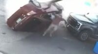 Man narrowly avoids being hit by speeding car