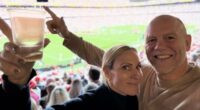 Mike Tindall congratulates England's Women's Rugby World Cup champions as he shares photo with wife Zara at the game and admits 'there will be some sore heads in the morning'