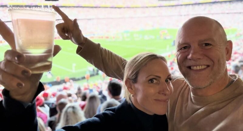Mike Tindall congratulates England's Women's Rugby World Cup champions as he shares photo with wife Zara at the game and admits 'there will be some sore heads in the morning'