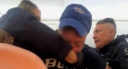 Moment Brit stag group is thrown off Ryanair flight by French police