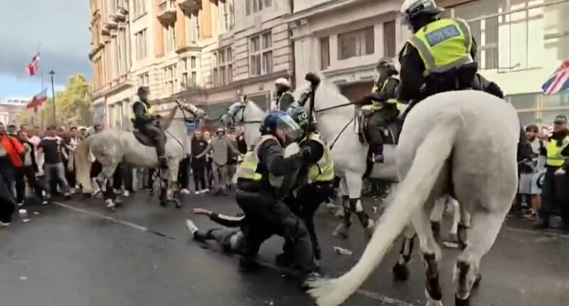 Moment 'Unite the Kingdom' march turned savage