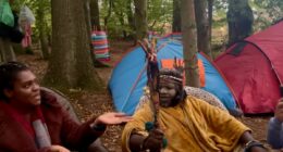 Moment furious Scot confront 'delusional' African 'Queen' in woods