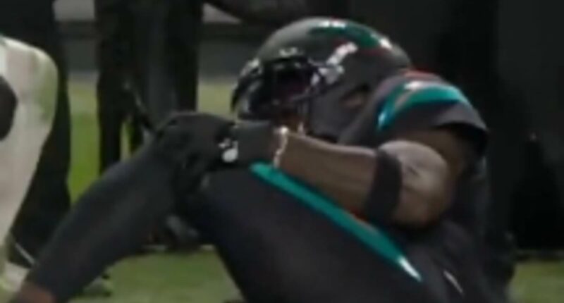 NFL star Tyreek Hill hospitalized with horrifying injury... and he has a bizarre reaction as he's carted off the field