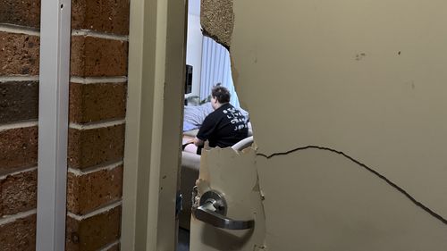 Aftermath of police executing a search warant on a Sylvania house.