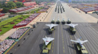 Nukes, lasers and 'robot wolves' on show as China flexes military might