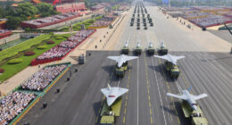 Nukes, lasers and 'robot wolves' on show as China flexes military might