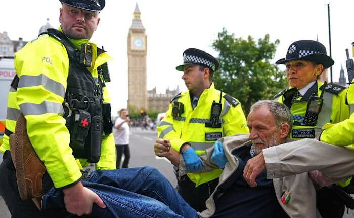 Police detain London demonstrators supporting banned group Palestine Action