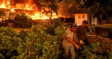 Quick-moving wildfire scorches historic California gold mining town, burning multiple homes