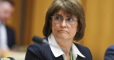 Reserve Bank Governor Michele Bullock, Governor during a hearing with the standing committee on economics at Parliament House in Canberra on September 22, 2025.