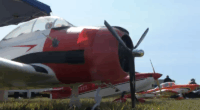 Remote-control airplane club taking off in Champaign
