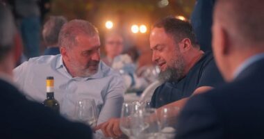 Revealed: Ange Postecoglou's glass of red wine with Evangelos Marinakis that sealed the Nottingham Forest job, with announcement on replacing Nuno Espirito Santo due TODAY