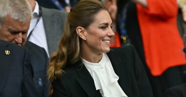 Revealed: How Kate Middleton made a 'smart and practical' switch with her newly-dyed blonde hair at the rugby - after some royal fans thought she'd gone 'brunette' again