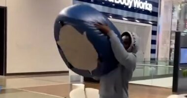 Schoolboy prankster who hurled sofa 50ft in shopping centre jailed
