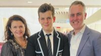Sean Forrest with his parents Michael Forrest and Angie Ryan.