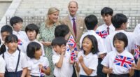 Sophie, Duchess of Edinburgh, beams as she visits Japanese temple