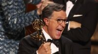 Stephen Colbert receives standing ovation as he delivers speech