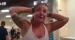 Sunburnt blonde sisters melt down after being kicked off plane