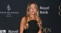 Sydney Sweeney looks chic in an LBD as she joins glamorous Kirsten Dunst and Samara Weaving at Golden Globes bash during the Toronto Film Festival