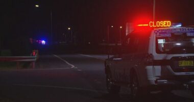 Crime scene after a car crash in the NSW Hunter Valley.