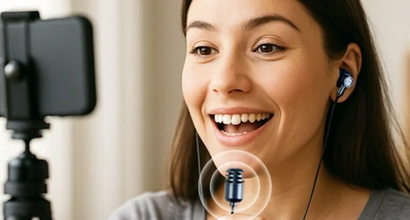 These earbuds include a tiny wired microphone you can hold