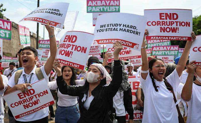 Thousands protest in the Philippines over massive corruption scandal