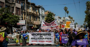 Thousands turn out across US to protest Trump, billionaires