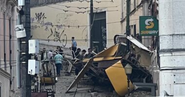 Three dead after tourist tram 'falls from height'