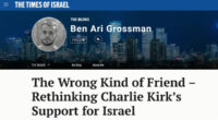 Top Israeli Newspaper 'Times of Israel' Trashes Charlie Kirk