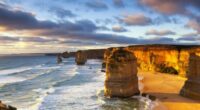 Twelve Apostles at sunset.  Great Ocean Road, Victoria, Australia.