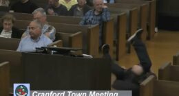 Town hall menace BREAKDANCES before stunned locals in rant about taxes