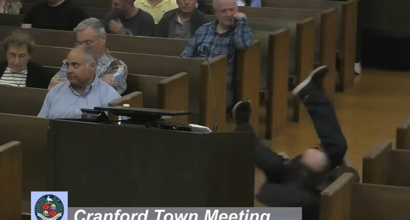 Town hall menace BREAKDANCES before stunned locals in rant about taxes