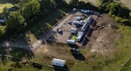 Travellers invade field and transform it into caravan park