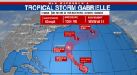 Tropical Storm Gabrielle could become a Hurricane over the weekend: NHC