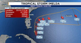 Tropical Storm Imelda forms in the Atlantic