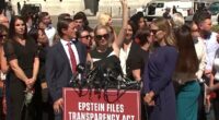 Trump accused of purposely drowning out Epstein victims with flyover