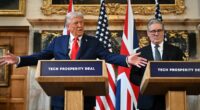 Trump discusses Jimmy Kimmel, TikTok and Putin at news conference with Starmer