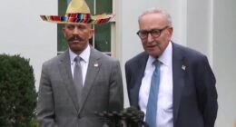 Trump shares AI video of Schumer and sombrero-wearing Hakeem Jeffries
